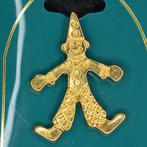 🔥 3/$15 NWT Vintage Roman Inc. Gold Clown Lapel Pin